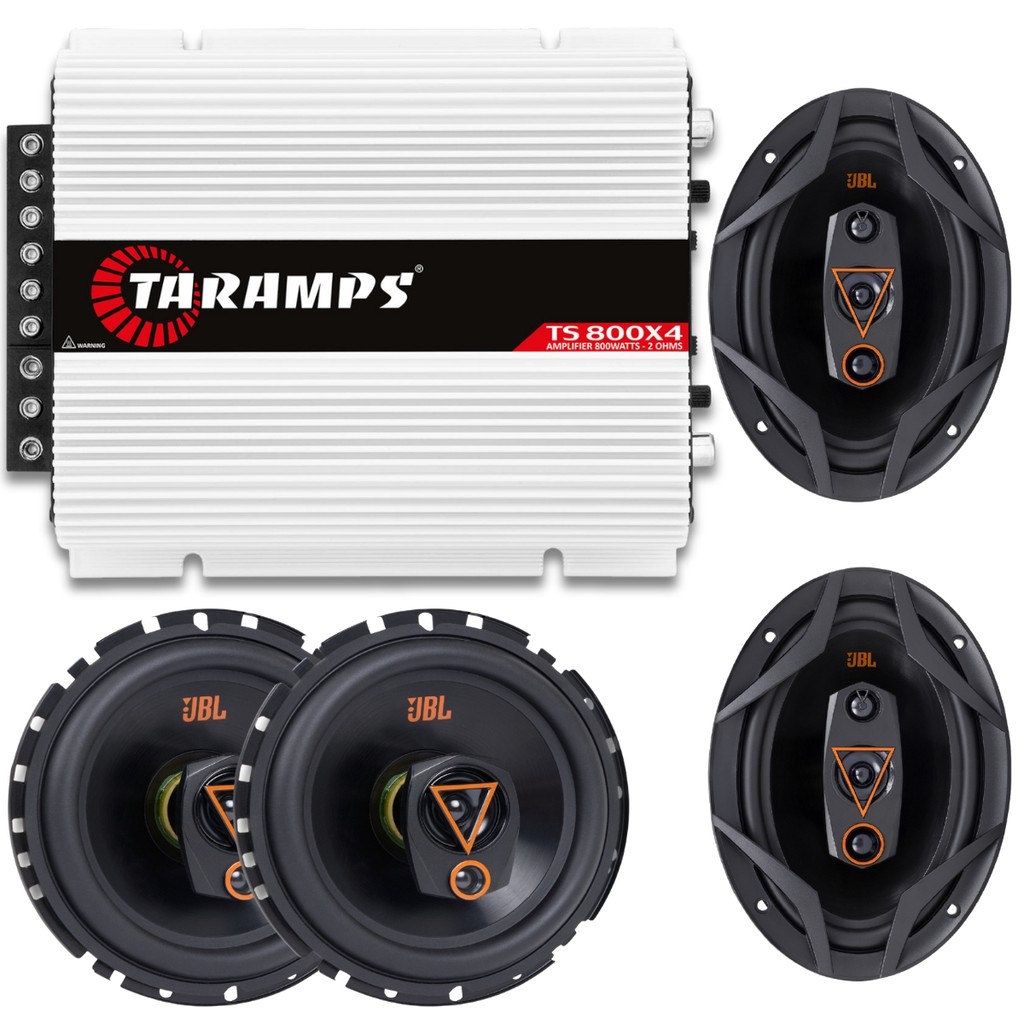 Kit 2 Alto Falantes Jbl 6pol E 6x9 + Modulo Taramps Ts800x4