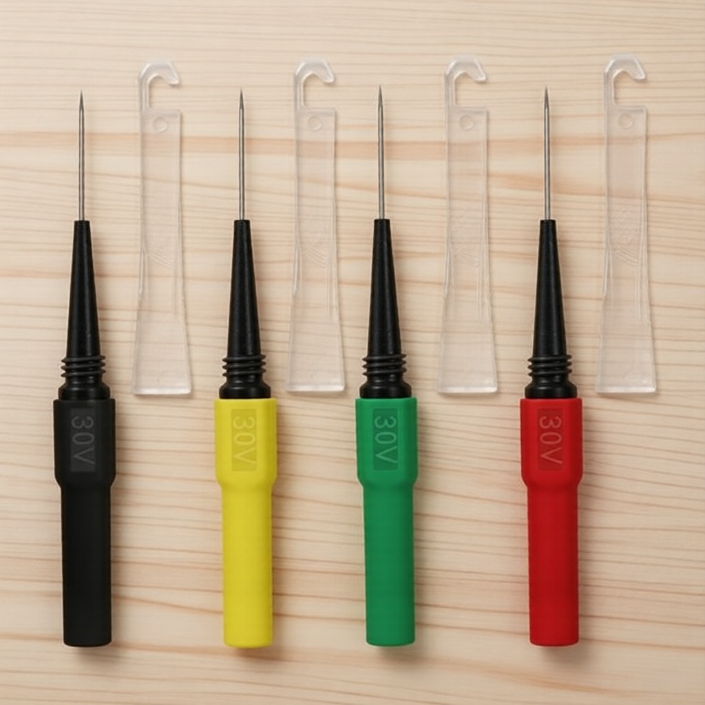Kit de Pontas de Perfuração para Multímetro, Ponta Isolada de 30V Não Destrutiva, Canal em V com Plug Banana de 4mm