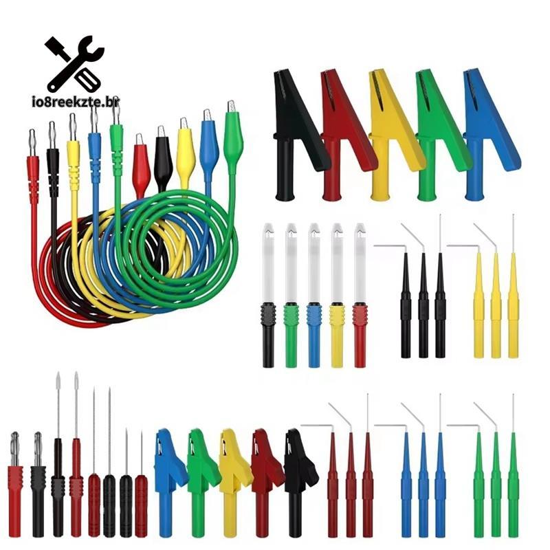 41 Pçs Kit De Chumbo Teste Multímetro 4MM Banana Plug Jacaré Clipe Fio Piercing Sondas