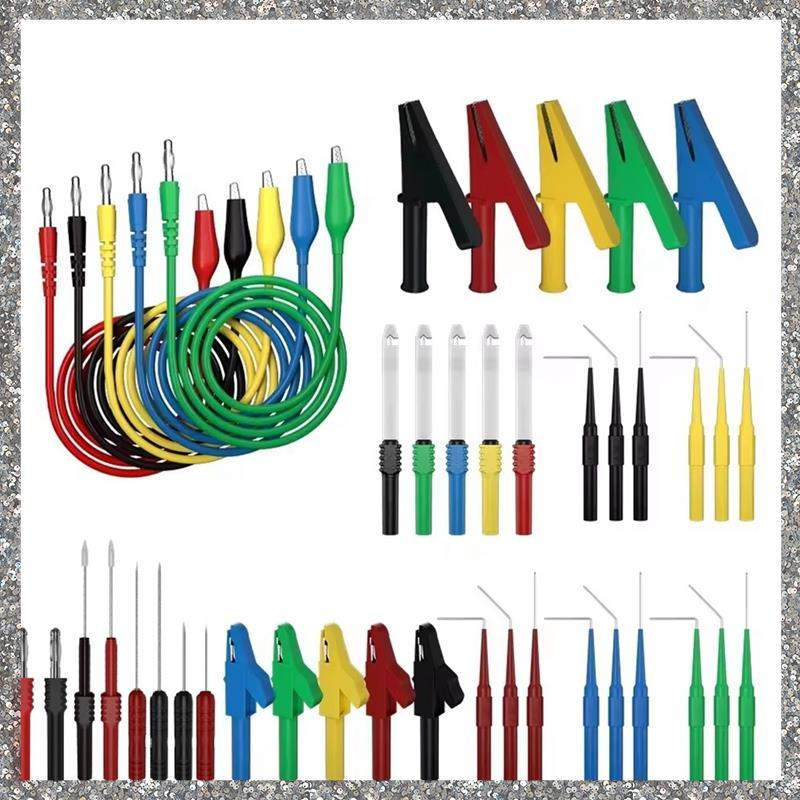 41 Pçs Kit De Chumbo Teste Multímetro 4MM Banana Plug Jacaré Clipe Fio Piercing Sondas
