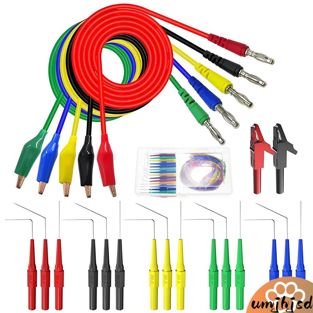 22 Pçs Kit De Sonda Traseira 4mm Banana Plug Jacaré Clipe Com 3 Ângulos Pinos Para Reparação De Carro Diagnóstico SHOPSK