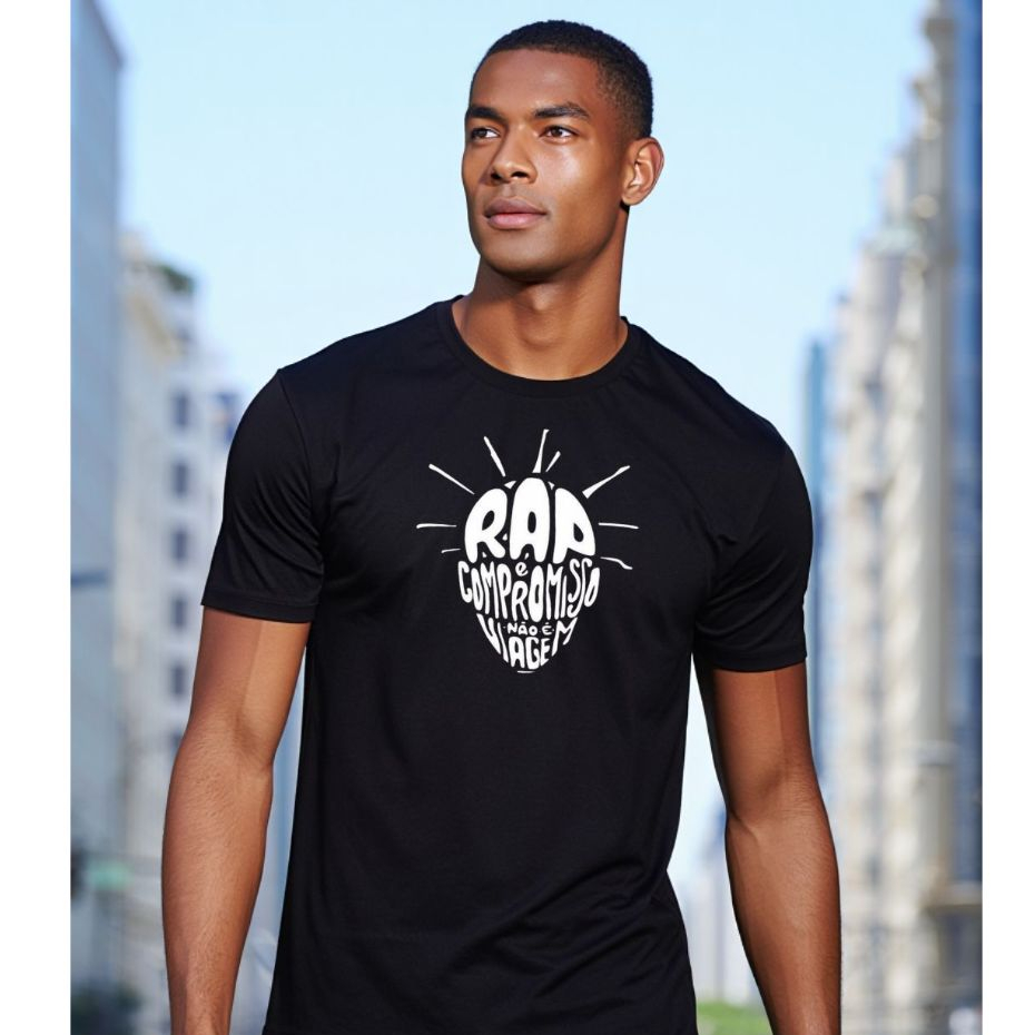Camiseta Masculina Sabotage Streetwear Frase Rap Compromisso Não é Viagem 100% Algodão Unissex
