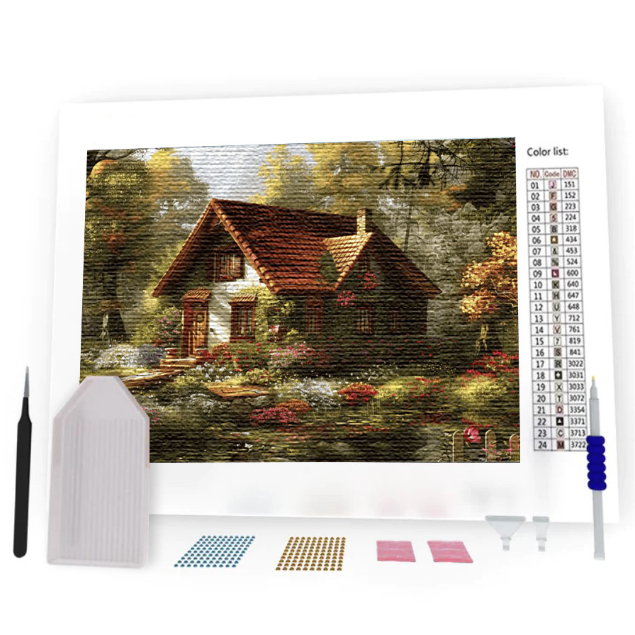 Kit Pintura Diamante - Casa no Campo (Diamond Art)