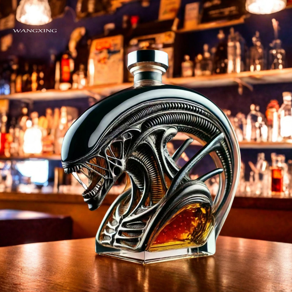 Versatile Drink Storage Whiskey Bottle Unique Alien-shaped Glass Decanter – Multifunctional Wine Beer Beverage Contain