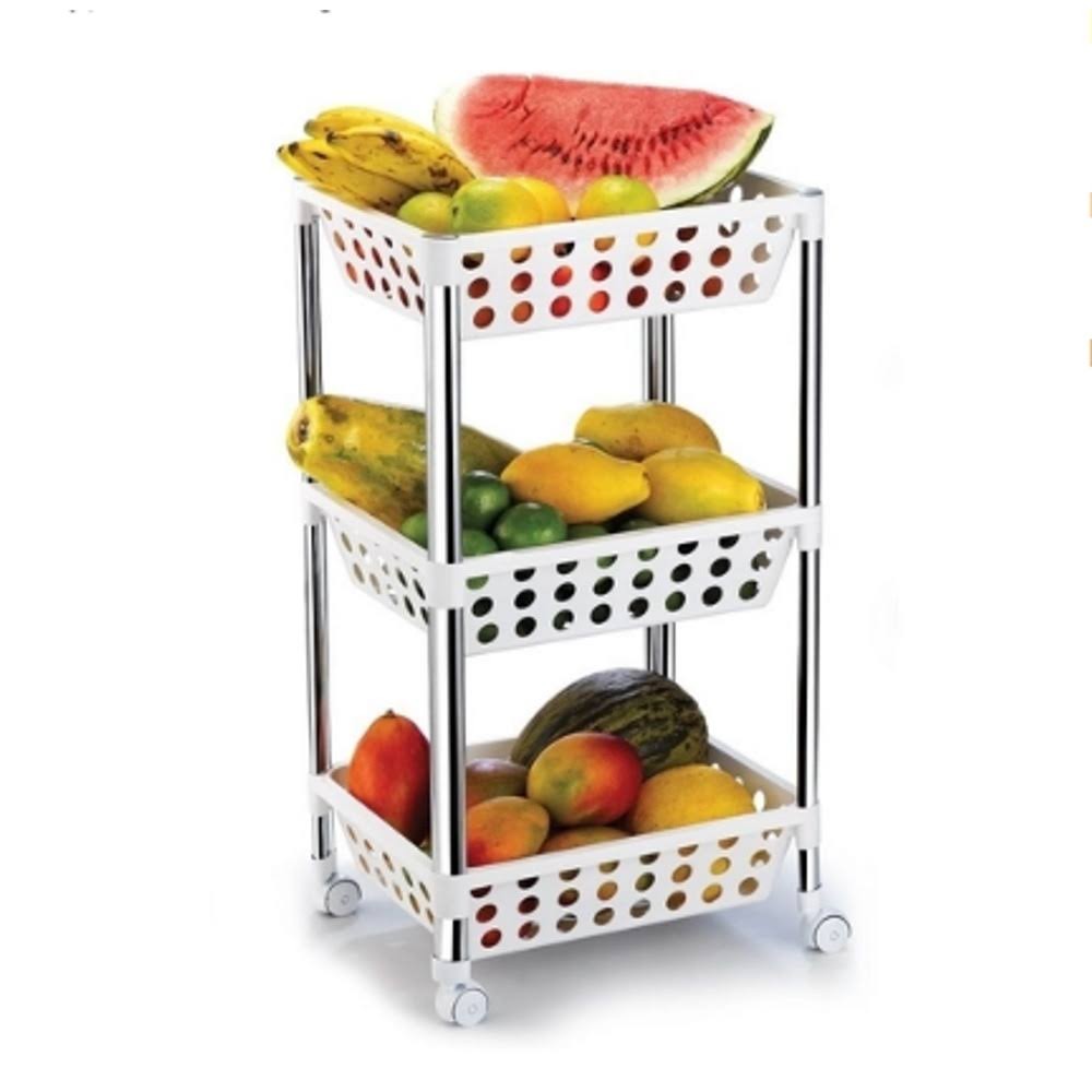 Fruteira Tripla Desmontável Unique com Rodizio - Arthi