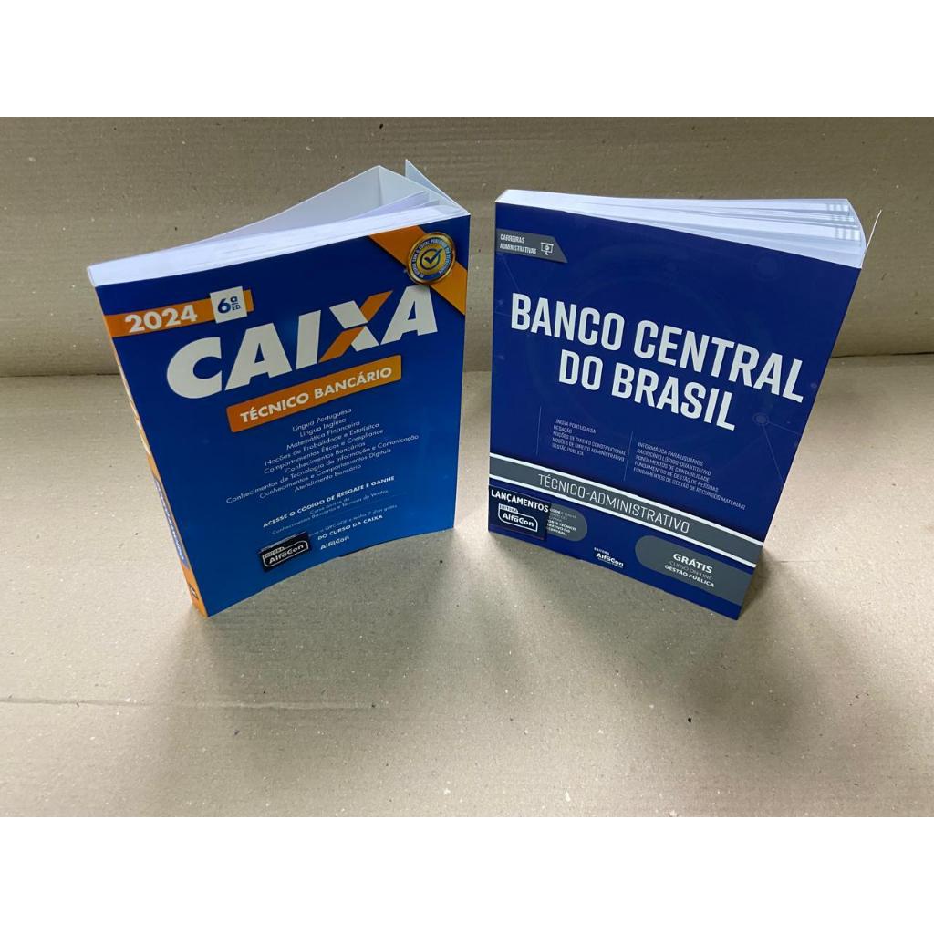 2 Livros: Caixa Econômica Técnico Bancário + Banco Central do Brasil - Livros Novos