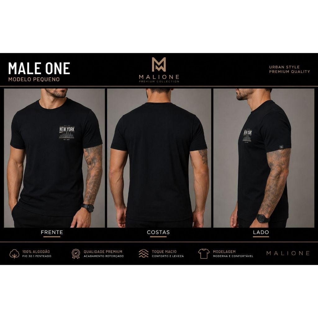Camiseta MALE ONE NEW YORK camisa blusa lançamento masculina presente promoção
