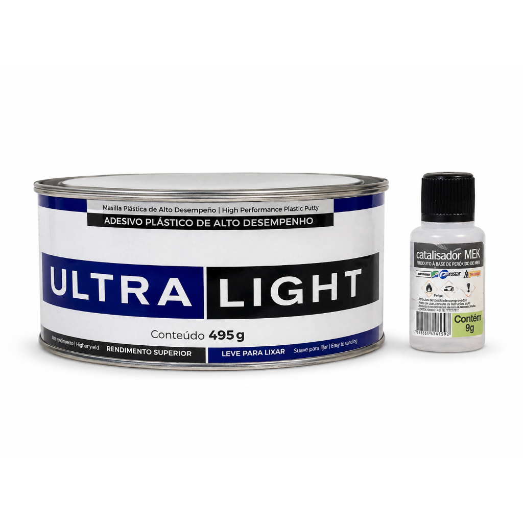 Ultra light massa plástica branca 495g + catalisador