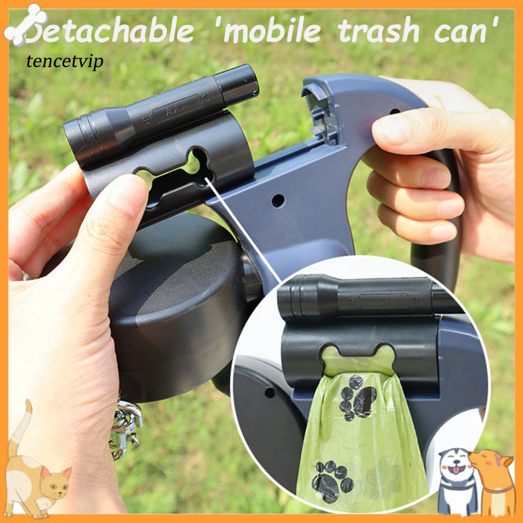 Retractable Double Dog Leash Heavy Duty Dual Headed 360° Swivel Led Light Durable Pet for Small for Southeast
