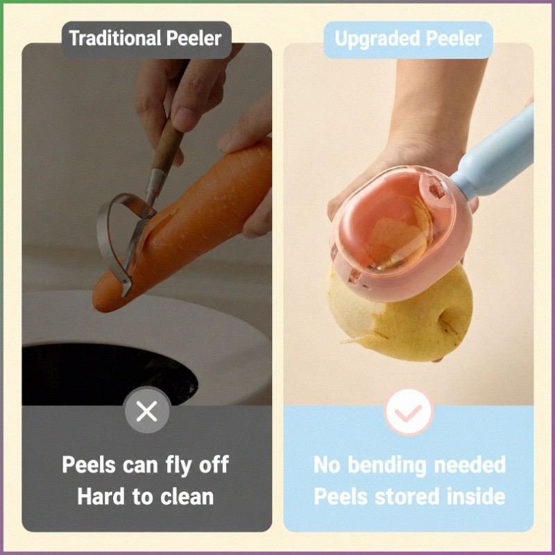【Fácil de Usar e Limpar】JMY Multipurpose Peeler with Built-in Container/Vegetable/Fruit/Potato Peeler/Descascador/Portát