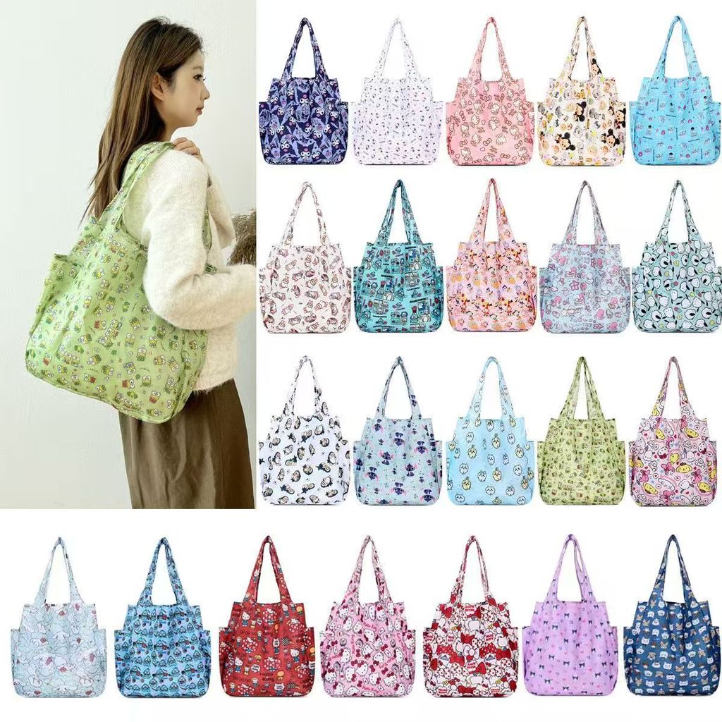 Desenhos animados com lancheira dobrável lancheira saco moda Eco-friendly saco de compras supermercado saco de compras b