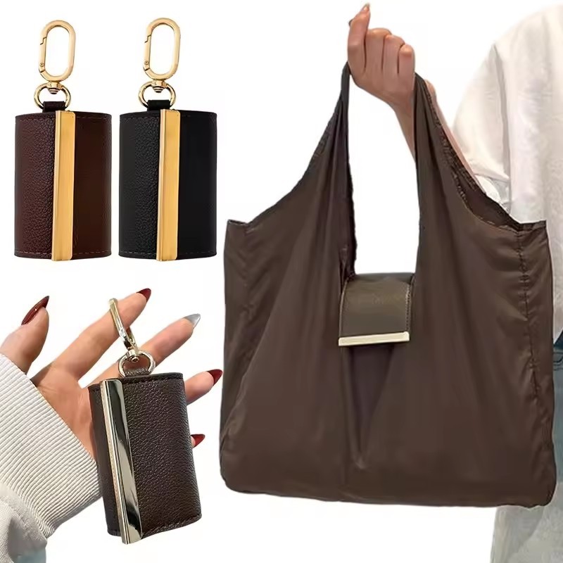 Reutilizável Mini Chaveiro Sacola Grande Capacidade Eco-Friendly Dobrável Saco De Compras Leve Expansível