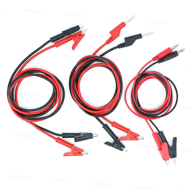 Plugue Banana De 4mm Para Clipe De Jacaré , Cabo De Chumbo De Teste , Multímetro De Cabeça Dupla , Conector Elétrico , F