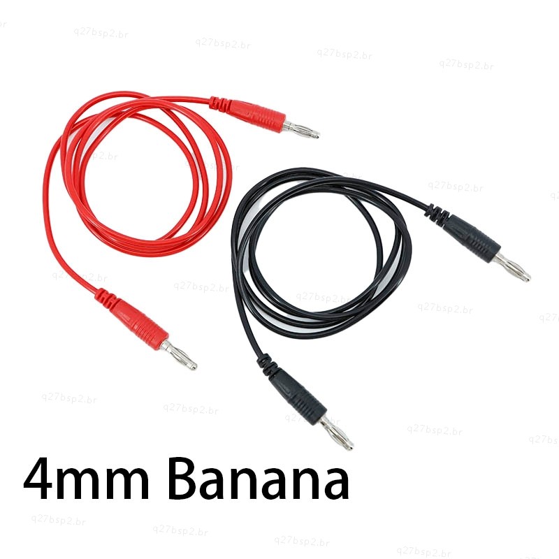 0.5m 1m 4mm Plugue Banana Macho Para Cabos De Teste Multímetro De Cabeça Dupla Elétrico Conectar Cabo De Fio BR27B2