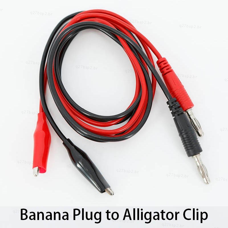 0.5m 1M Vermelho Preto Duplo 4mm Banana Para Jacaré Clipe Teste Cabo De Crocodilo Elétrico Conector De Chumbo De BR27B2