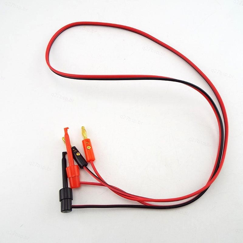 1M Chumbo De Teste 4mm Plugue Banana Para Cabo De Clipe De Gancho Elétrico Fio Multímetro BR27B