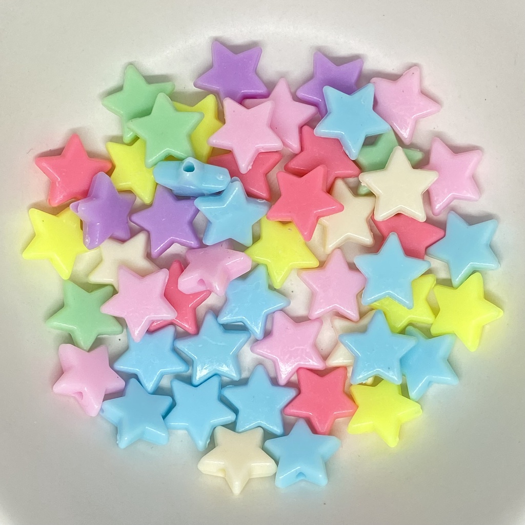 Entremeio Estrela Com Furo 13mm Com 50 Unidades - Colorida Diy Candy Colors