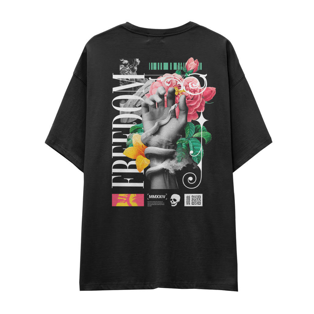Camiseta Over Freedom Unissex 100% Algodão Confortavel