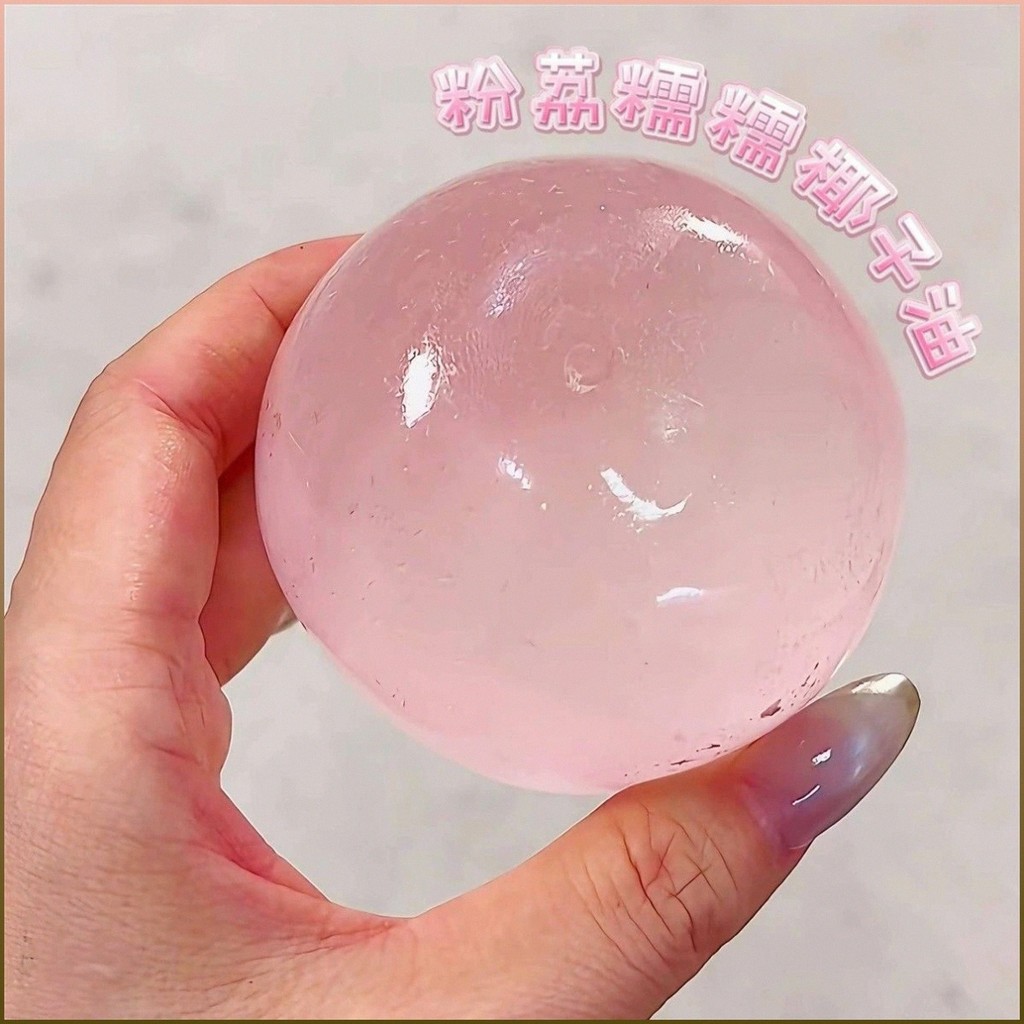 【Portable Fidget Fun】🥇Cherry Blossom Pink, Chewy Coconut Oil, And Transparent Maltose Sculpting Balls – Stress Relievers