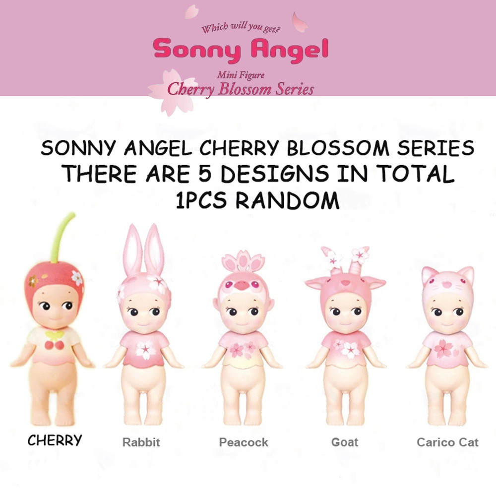 Sonny Angel Cherry Blossom Series Mini Figuras Chapelaria Série Bonito Decorações De Mesa Móveis 1 Peça Aleatória