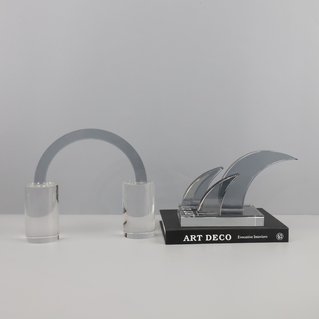 657S Modern minimalist ashtray arch, crescent-shaped crystal ornament, living room, entrance hall, hotel, model room, ho