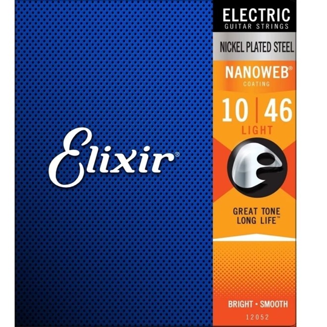 Encordoamento para Guitarra Aço Light NICKEL PLATED STEEL NANOWEB 010 - 046 - ELIXIR