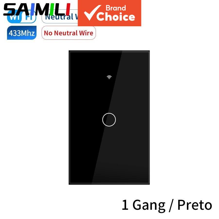 O Interruptor de Parede Touch SAIMILI Tuya WiFi RF433 1Gang pode ser controlado pelo aplicativo Smart Life, com timer e
