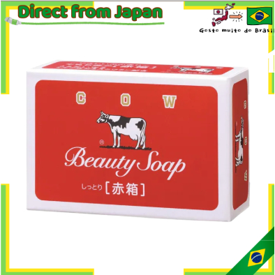 【direto do Japão】Sabonete de Leite Cow Brand, Caixa Vermelha, 85 g
