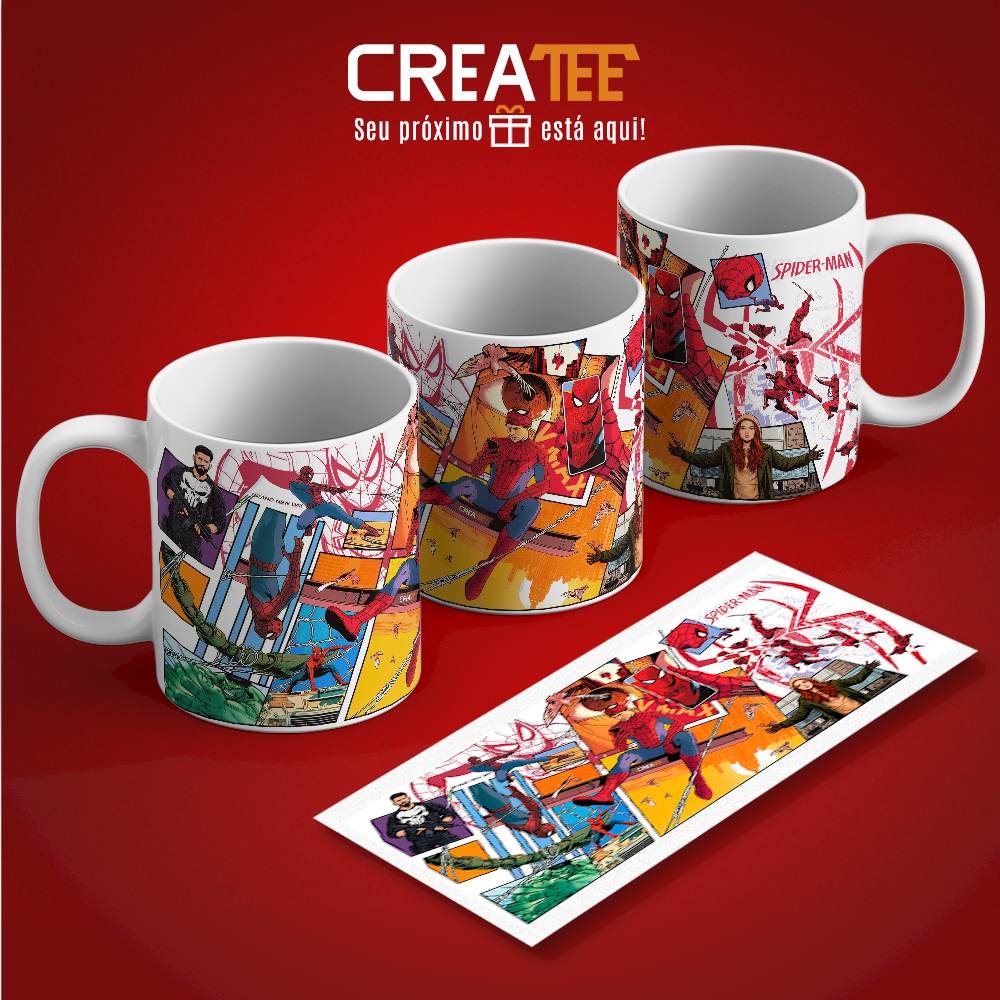 Caneca - Homem-Aranha - Spider-Man - Brand New Day - Justiceiro - Hulk - Jean Grey - Ninjas