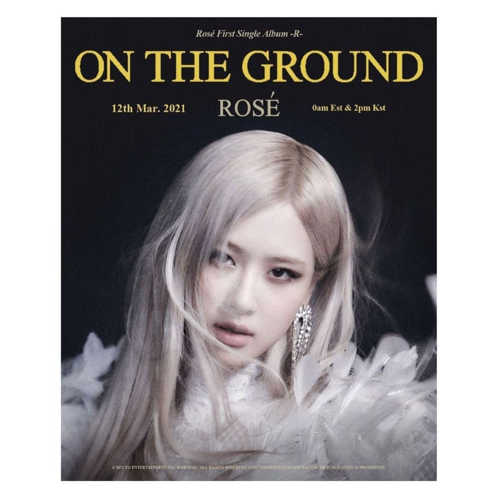 Poster ROSE ON THEGROUND - BLACKPINK adesivo laminado para decoração 20x30, 30x40 e 50x60