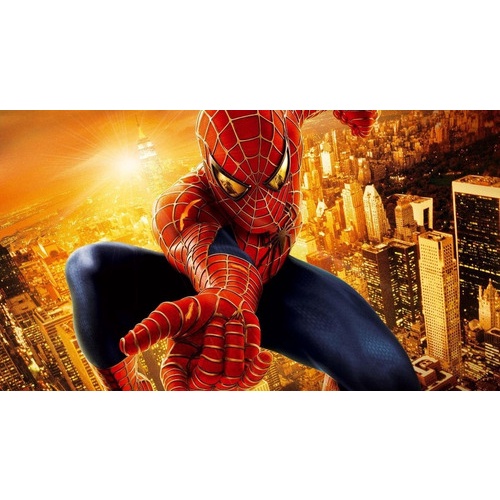 Adesivo Poster Homem Aranha Cidade De Luz Spiderman 42x23cm