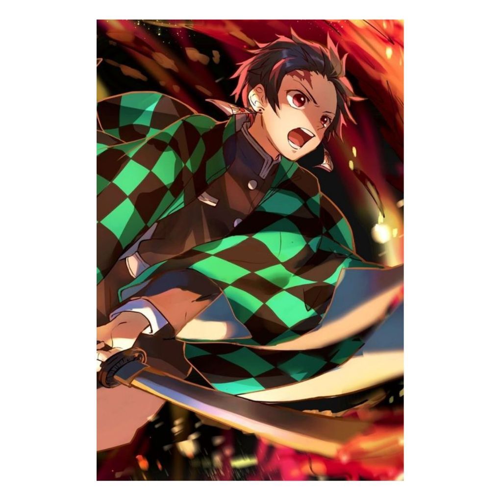 Poster Demon Slayer adesivo laminado para decoração 20x30, 30x40 e 50x60