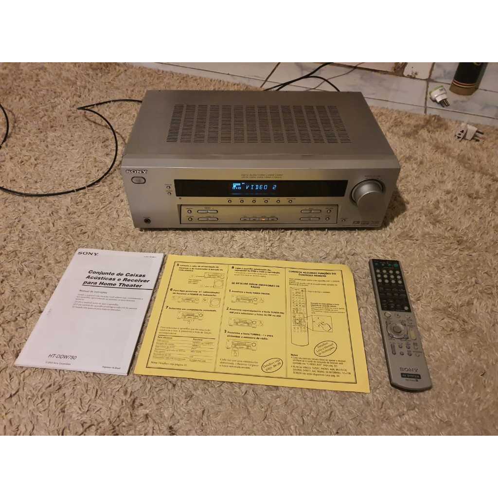 Receiver amplificador Digital 5.1 Sony STR-K750P com controle e manual