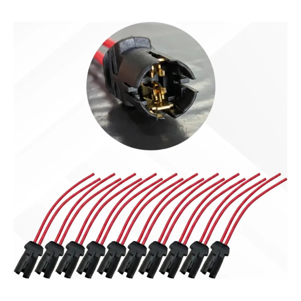 Kit 30-soquete P/ Lâmpada Pingão T10 - Plug/lanterna Fio 1mm
