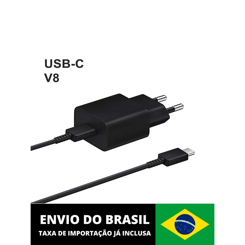 Carregador C9 (Ste) Tipo C ou V8 (Micro USB) Compatível Com Samsung