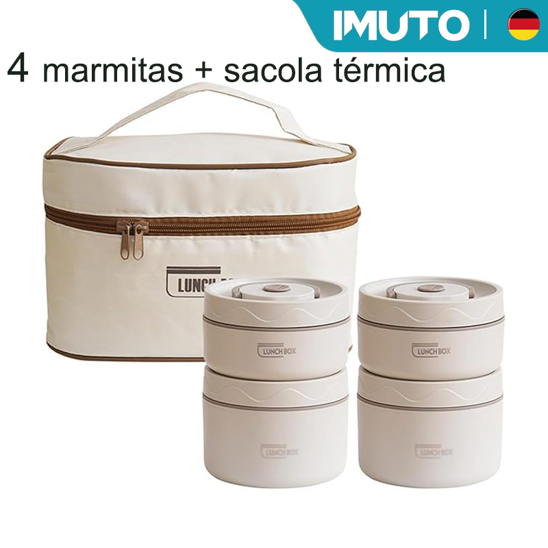 Iancheira Pote De Marmita  2400 Ml Com Talheres compatível Com Micro-ondas Função Térmica
