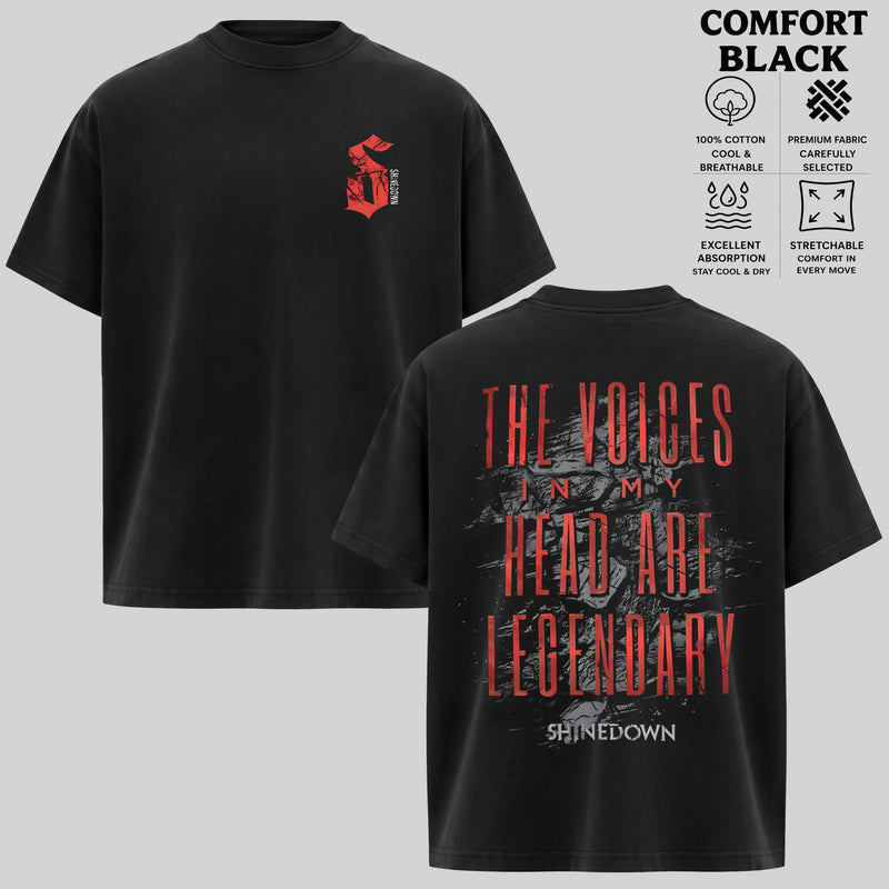 Music.Soul Camiseta Unissex Shinedown The Voices Estampa Retrô Confortável Moderna Estilosa Casual