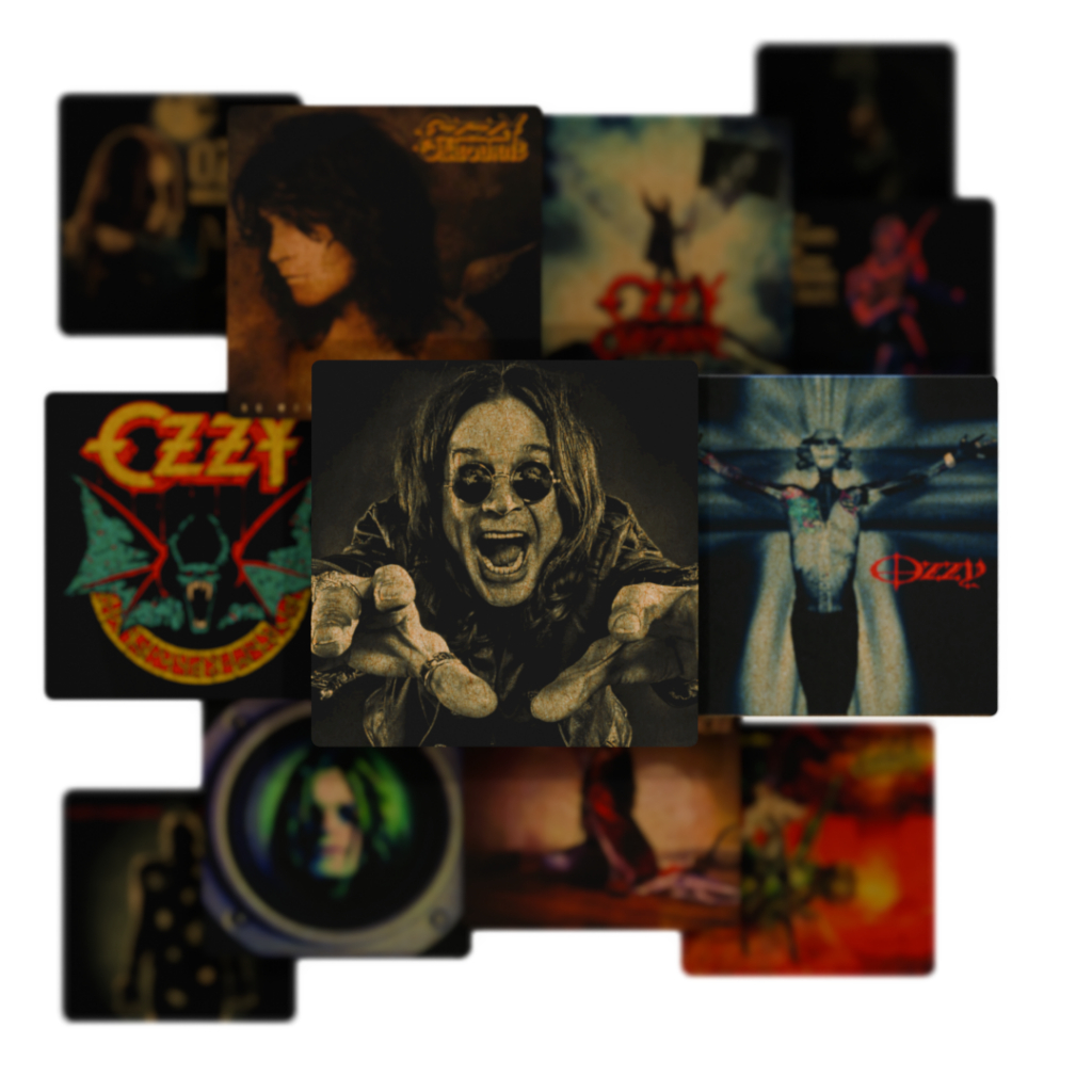 QUADROS MDF 20X20CM OZZY OSBOURNE ALBUNS HEAVY METAL ROCK