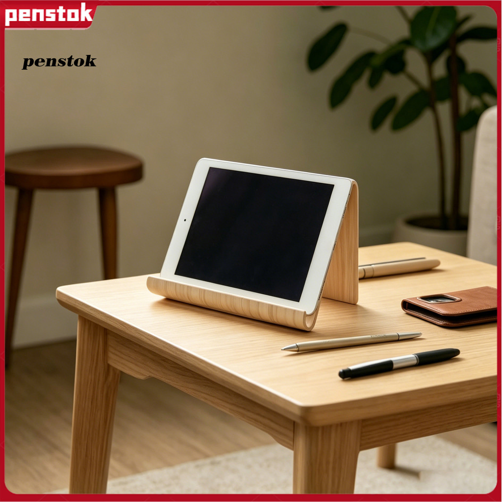 Desktop Tablet Stand Durable Phone Heavy Duty Wooden Non-slip Universal Holder for Cell Adjustable Mount for Home Office
