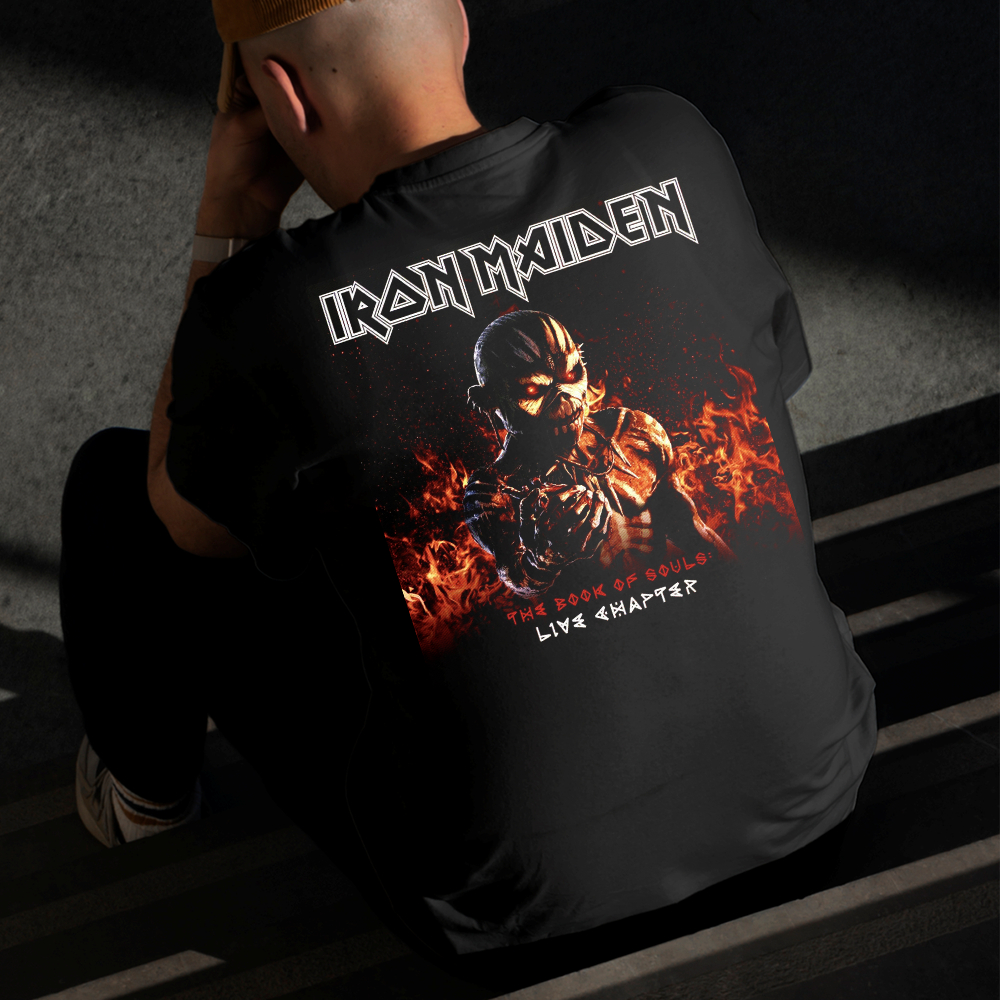 Camiseta Masculina Estampada Iron Maiden Esqueleto 100% Algodão Estilo Conforto Diário Tamanho P GG