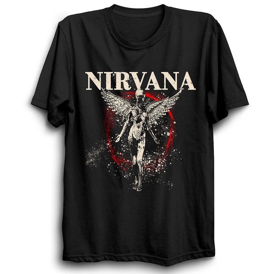 Camiseta Basica Estampada Unissex  Nirvana 100% Algodao, Rock n Roll Sound In Utero Angels.