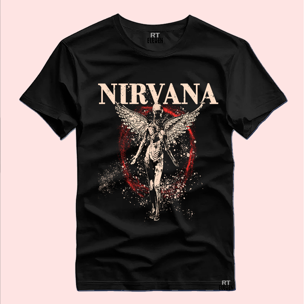 Camiseta  Nirvana Rock N Roll Camisa Básica Malha 100% Algodão Unissex Costura Reforçada