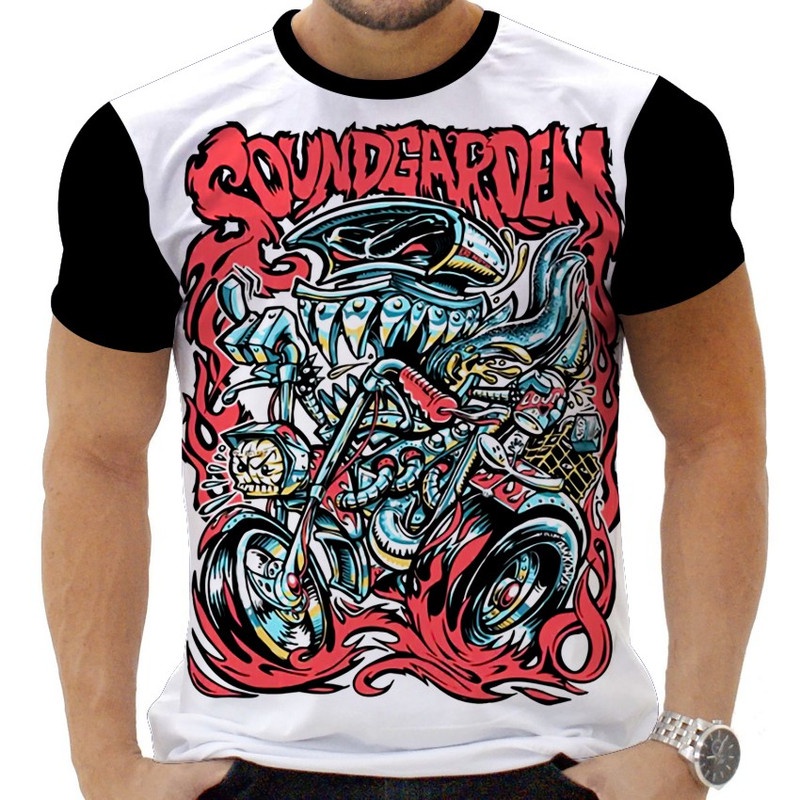 Camiseta Camisa Personalizada Rock Metal Sound Garden 14_x000D_