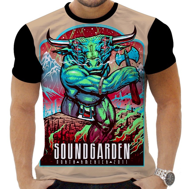 Camiseta Camisa Personalizada Rock Metal Sound Garden 7_x000D_