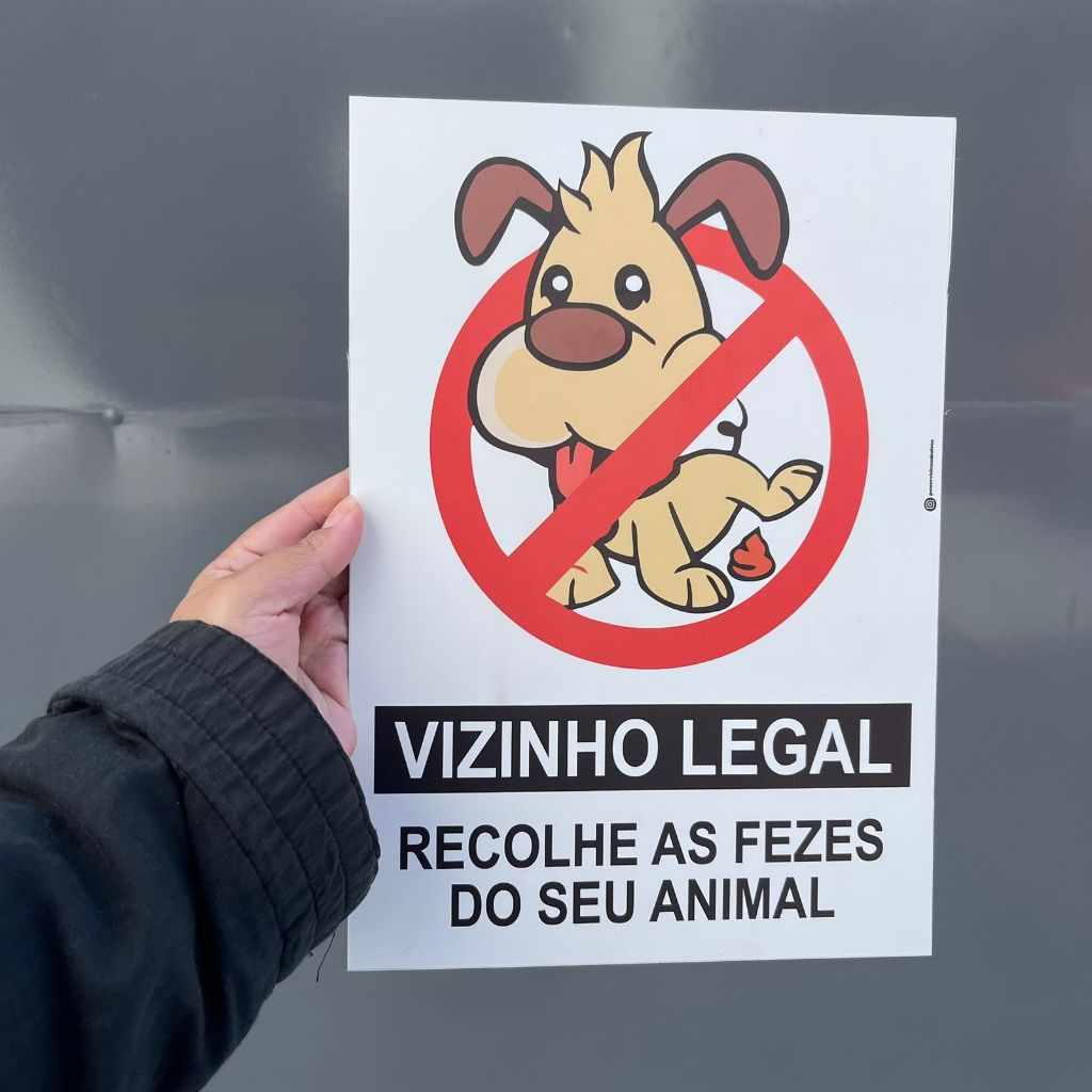 Placas Vizinho Legal Recolha As Fezes Do Cachorro 20x30cm