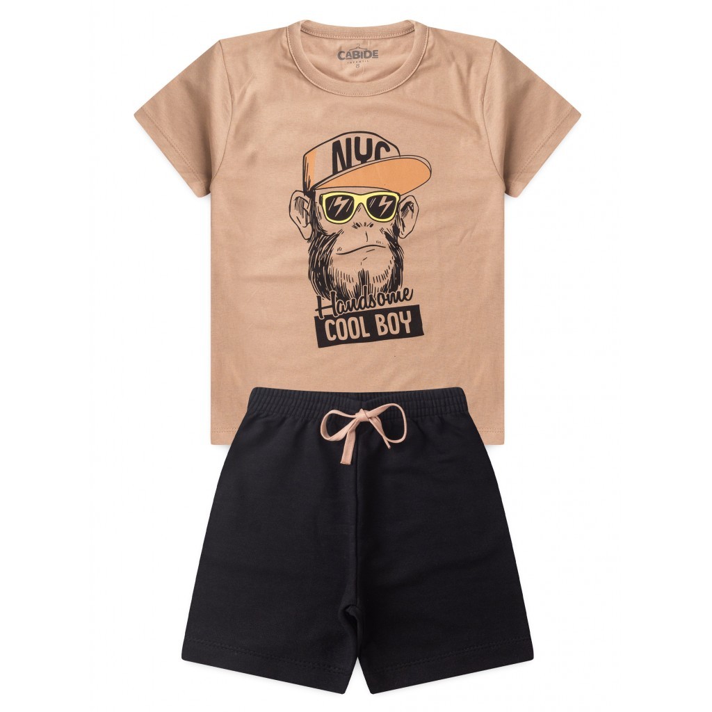 Conjunto Infantil Menino Camiseta Bermuda Cool Boy