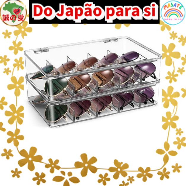 Clear Acrylic Eyewear Organizer, Stackable Sunglasses Display Case, 4-Tier Drawer Storage Box 【Do Japão para você】