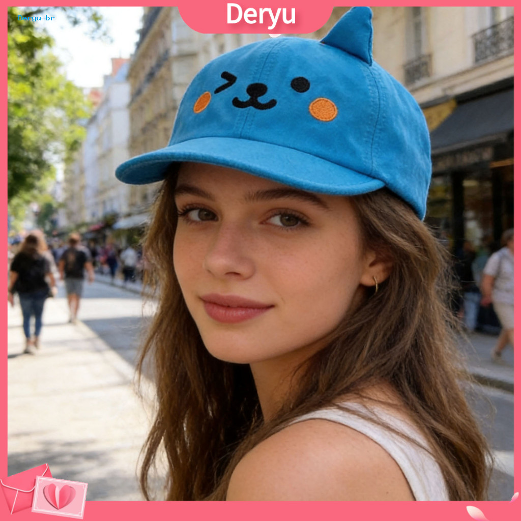 Cartoon Hat Cute Baseball Cap for Women Men Kids – Sun Protection with 3d Ears Embroidery Soft Top for Wear Travel Out