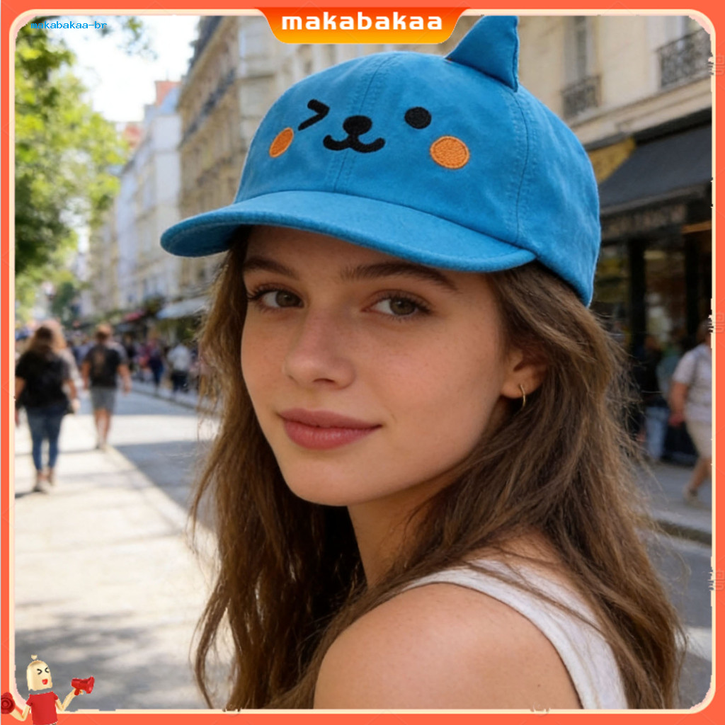 Cute Baseball Cap for Women Men Kids – Sun Protection Hat with 3d Ears Embroidery Soft Top for Wear Travel Outdoor Act