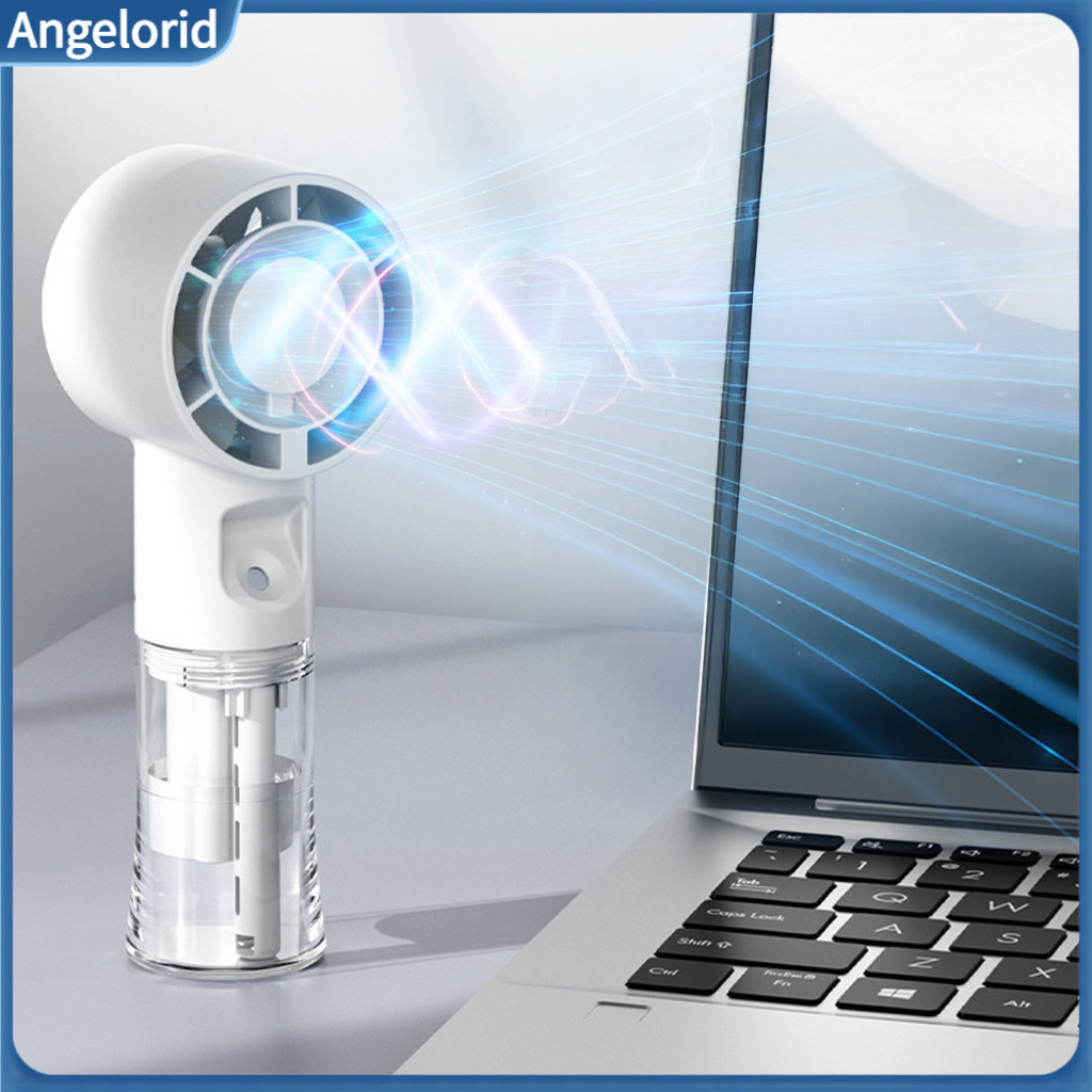 Portable Desktop Fan Misting Handheld with Water Tank Usb Rechargeable Mini Spray 3 Speeds Personal for Travel Office Ou